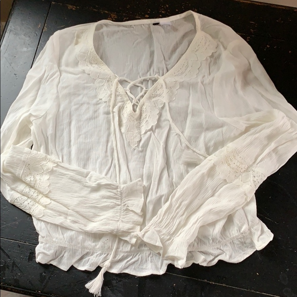 H&M long sleeved white shirt